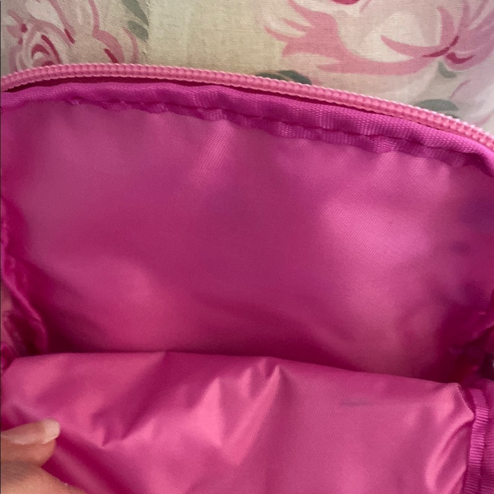 Pink and White Floral Crossbody Bag with Adjustable Strap - Picture 4 of 10